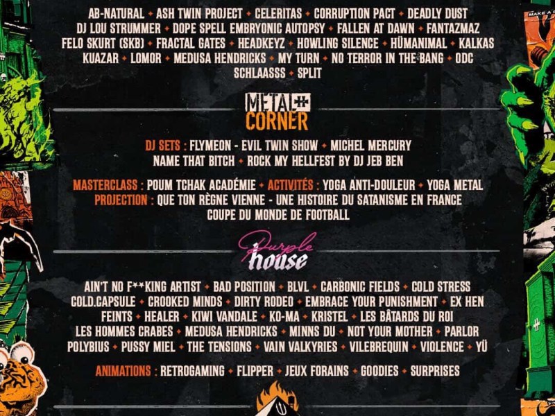 Le HELLFEST annonce sa programmation de la Hellstage, Purple House, Hellcity stage et du Metal Corner&nbsp;!